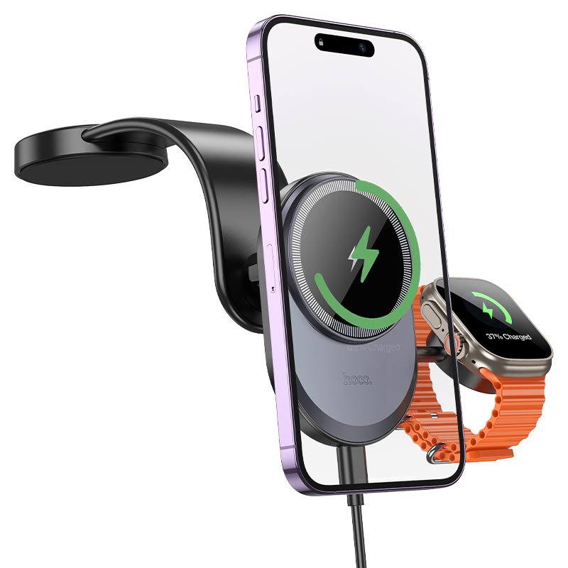 זרוע מטען אלחוטי לרכב 2 ב - 1 HOCO HW28 – MagSafe - hoco - vaod