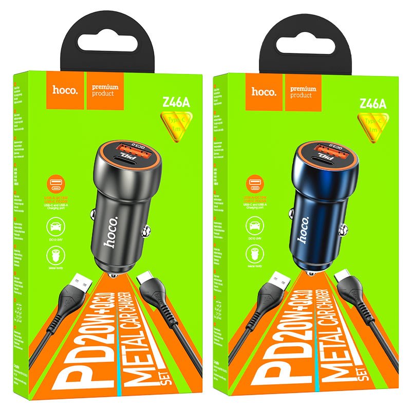 ראש מטען רכב מהיר 20W בתקן PD הוקו HOCO Z46A Blue Whale - hoco - vaod