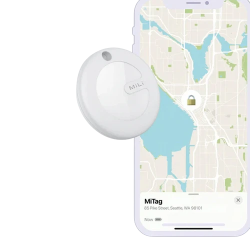 תגית איתור MiLi MiTag ל Apple Find My – כולל כיסוי עור ומחזיק מפתחות