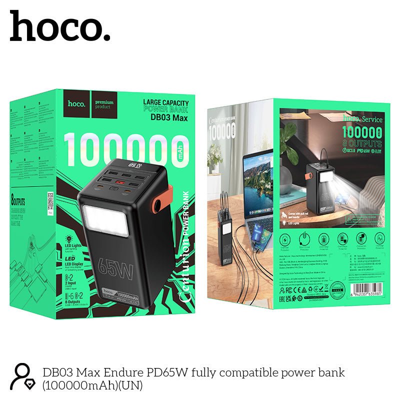 תחנת כוח ניידת HOCO DB03 – קיבולת ענק 100,000mAh - hoco - vaod