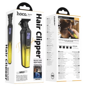 מכונת תספורת מקצועית HOCO HP27 – להב קרמי משולב נירוסטה צג דיגיטלי
