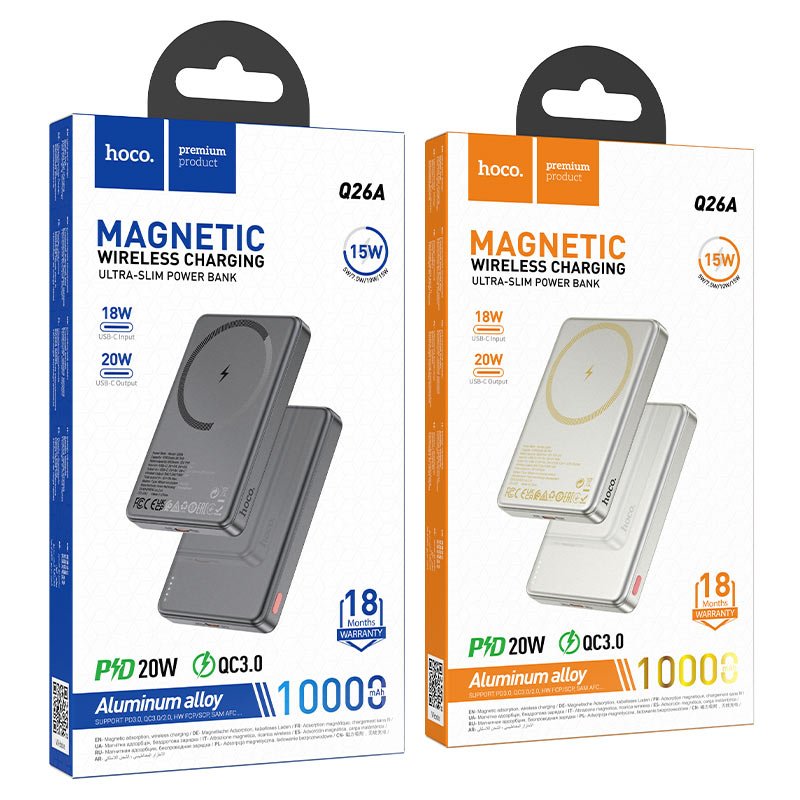 מטען נייד MagSafe HOCO Q26A – קיבולת 10,000mAh טעינה מהירה PD - hoco - vaod