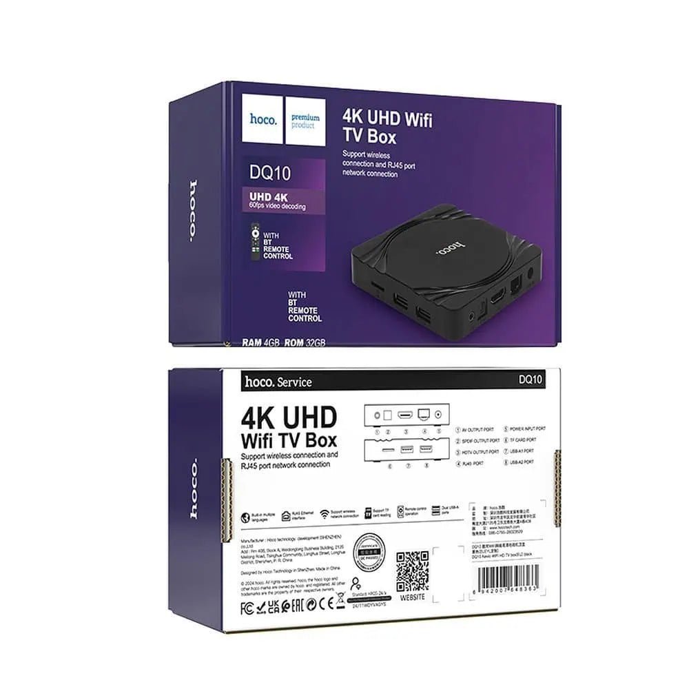 סטרימר Smart TV HOCO DQ10 Plus – איכות 4K Ultra HD Android 13 ו - WiFi דו - פסי - hoco - vaod
